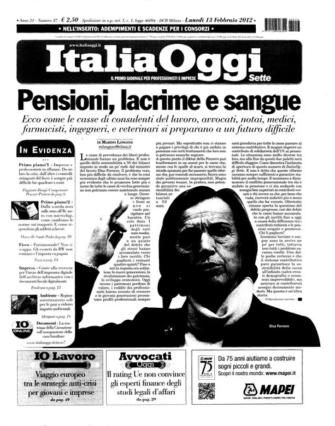 Italia oggi : quotidiano di economia finanza e politica